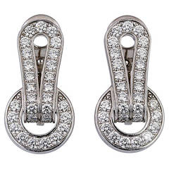 Cartier Agrafe Diamond White Gold Earrings