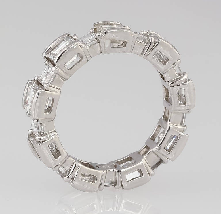 Harry Winston Square Step Cut Diamond Platinum Band
