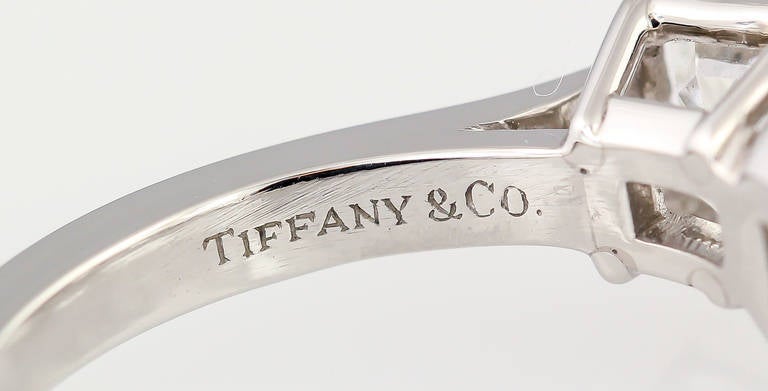 Tiffany & Co. Three-Stone Diamond Platinum  Engagement Ring 1