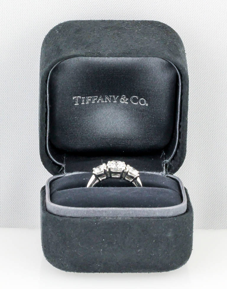 Tiffany & Co. Diamond Platinum Three-Stone Engagement Ring 2