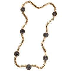 Bulgari Ancient Coin and Gold Link Necklace