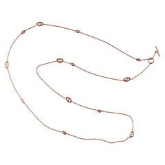 Hermes Farandole Long Pink Gold Necklace