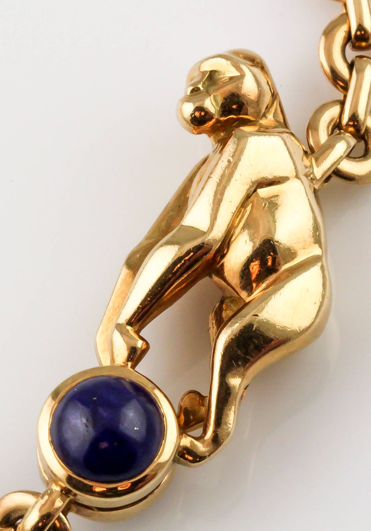 Cartier Coral Lapis Gold Animal Charm Necklace 1