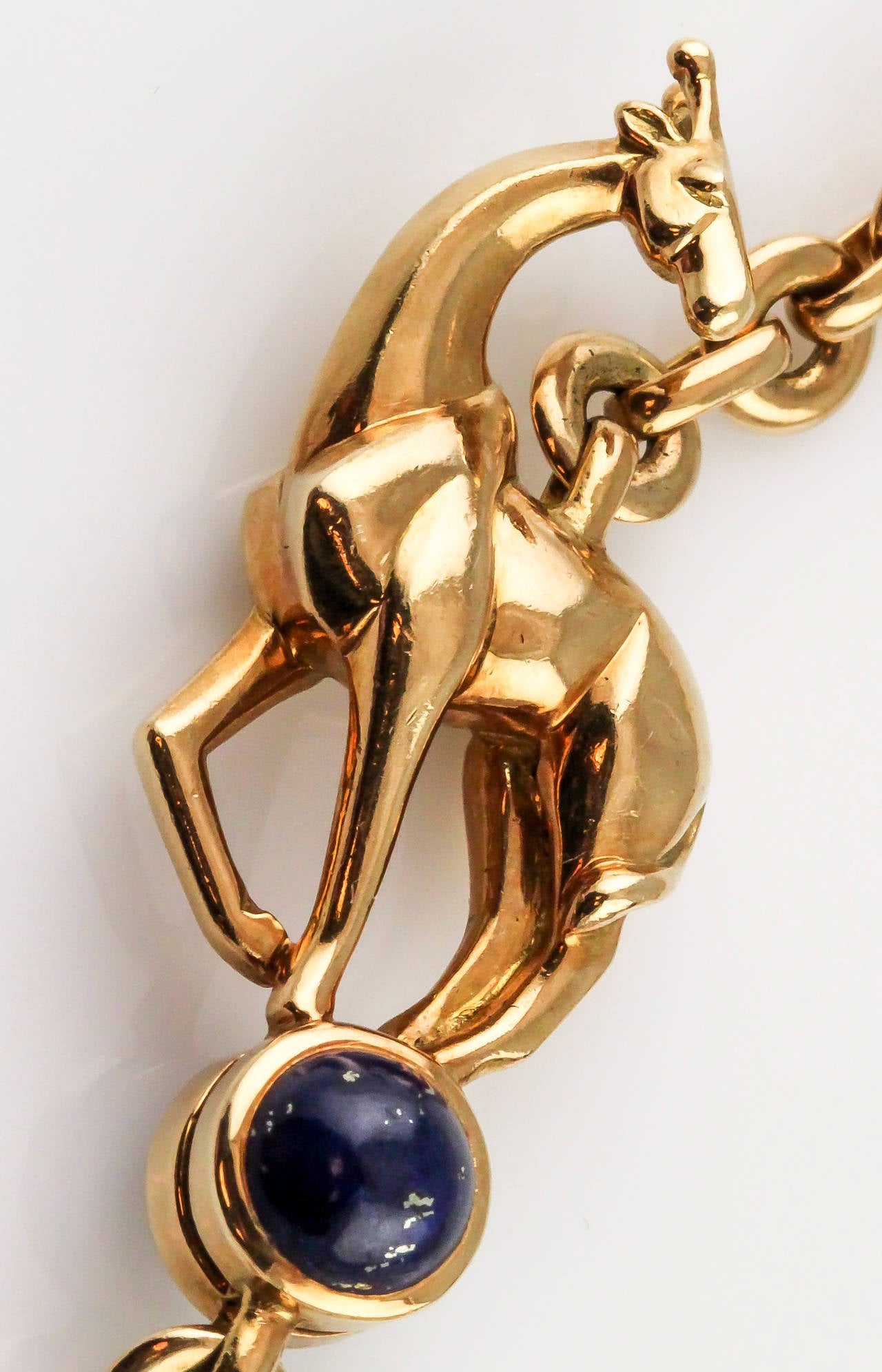 Cartier Coral Lapis Gold Animal Charm Necklace 3