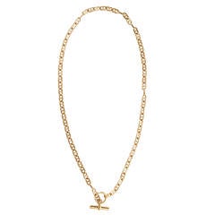 HERMES Chaine D'Ancre Gold Toggle Link Necklace