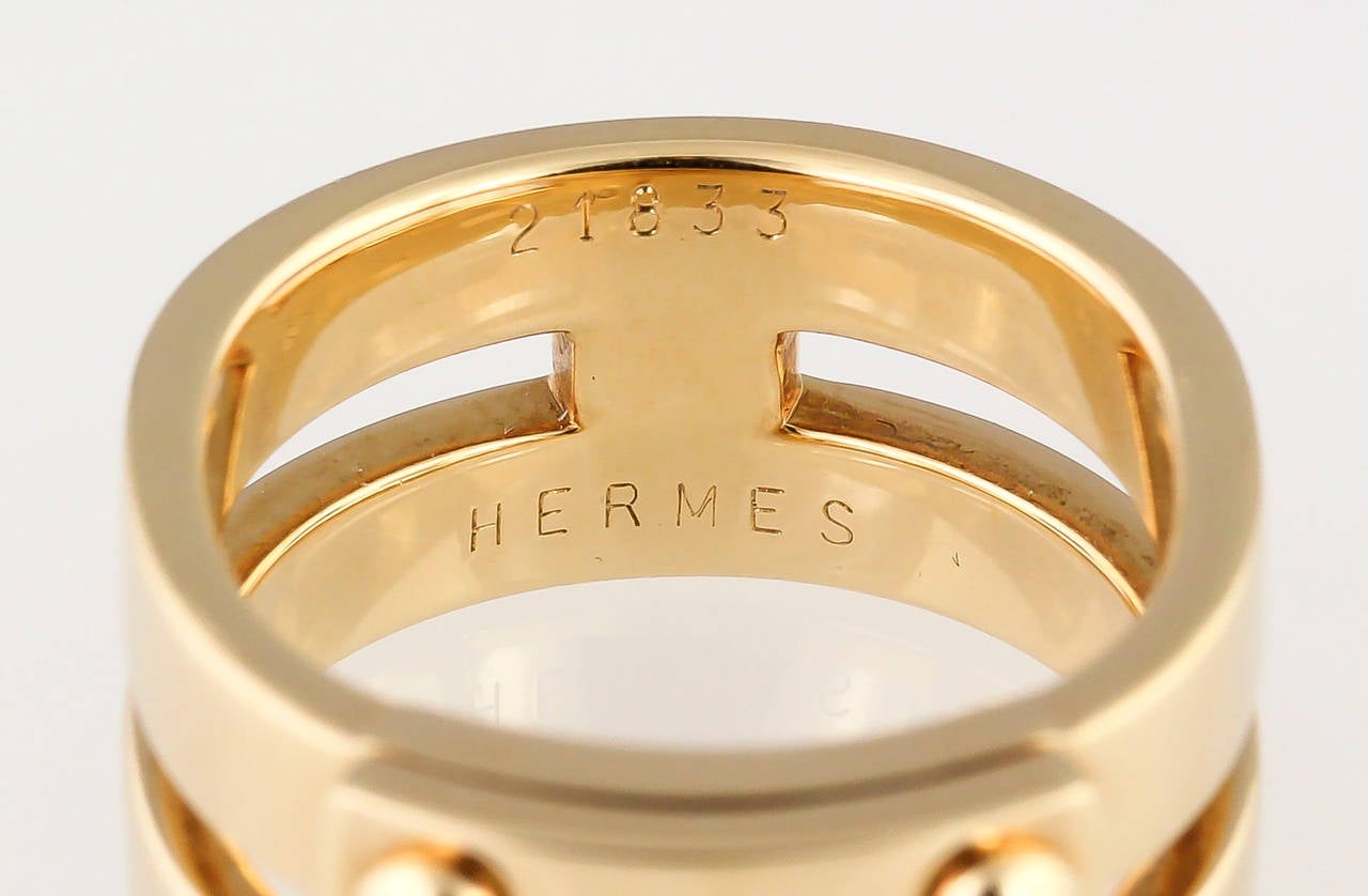 Hermes Cabochon Sapphire Gold Ring at 1stDibs | sapphire cabochon ring