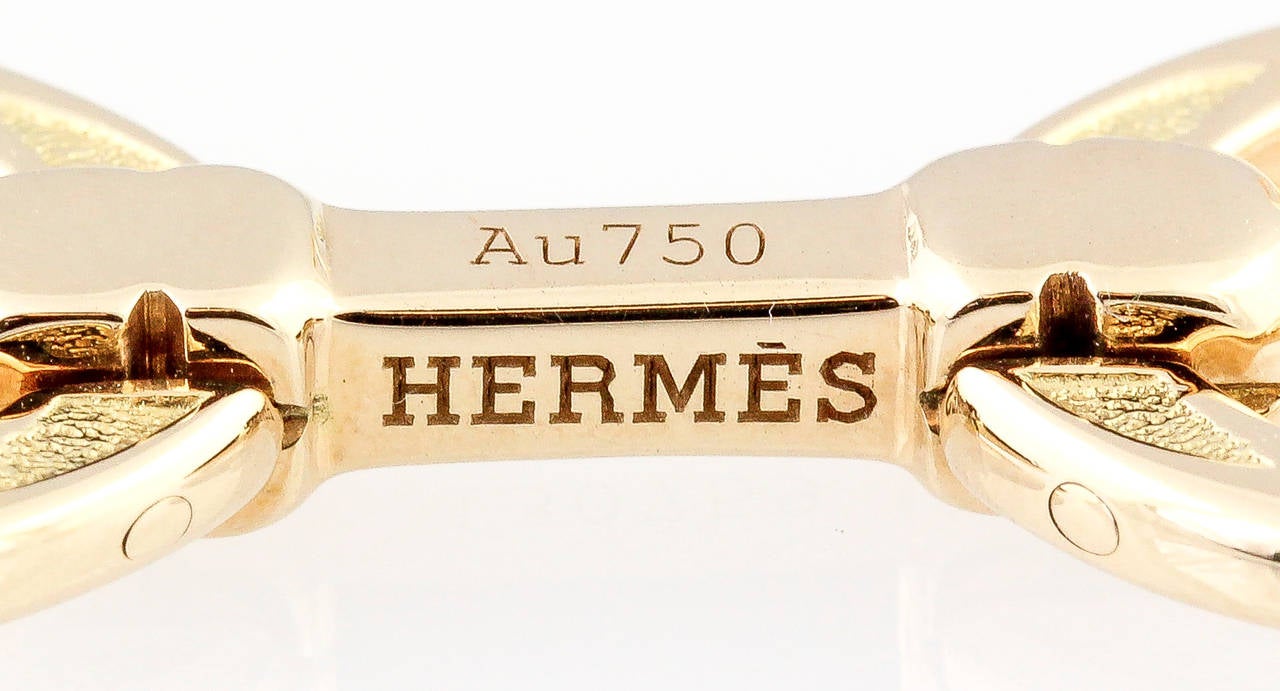 Contemporary Hermes Gold Stirrup Cufflinks
