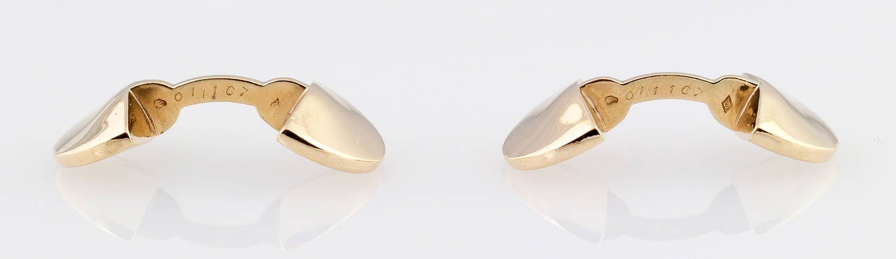 Cartier Retro Gold Fan Cufflinks In Good Condition In New York, NY