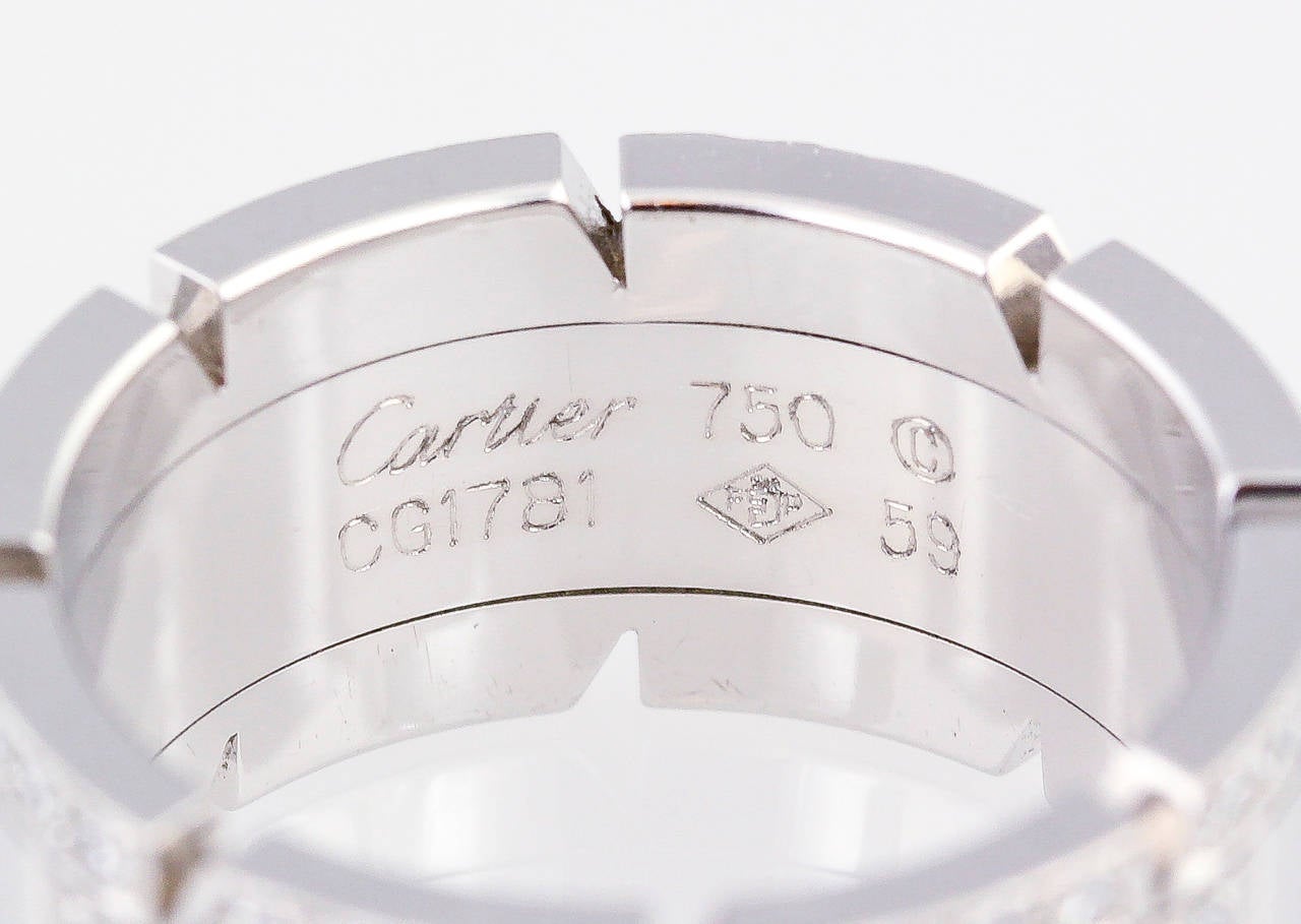 Contemporary Cartier Tank Francaise Diamond Gold Band Ring