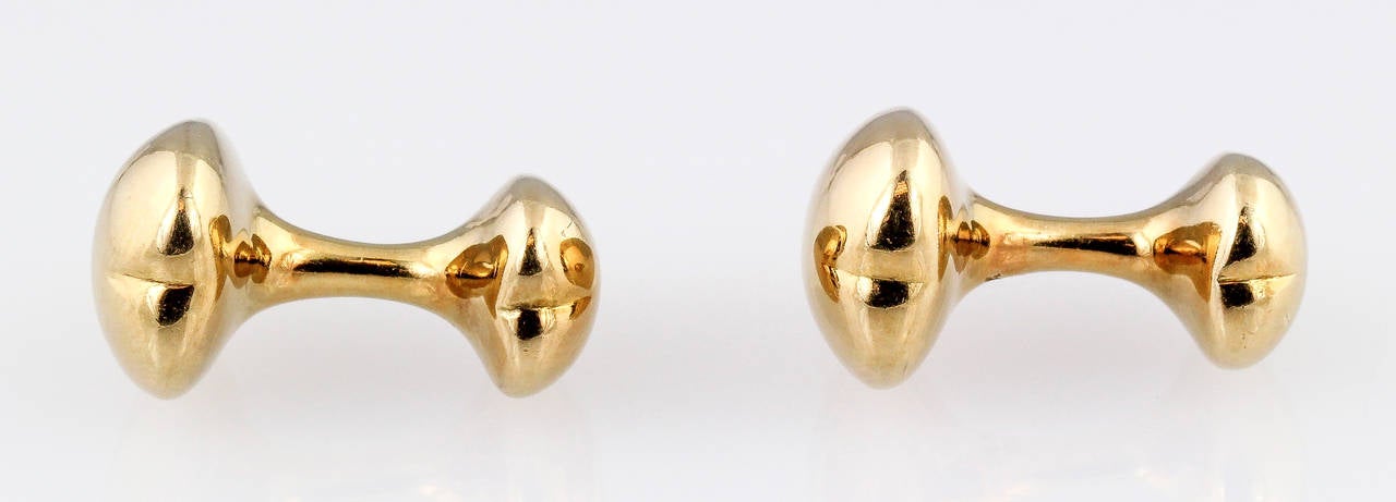 Tiffany & Co. Peretti Gold Tear Drop Cufflinks In Good Condition In New York, NY