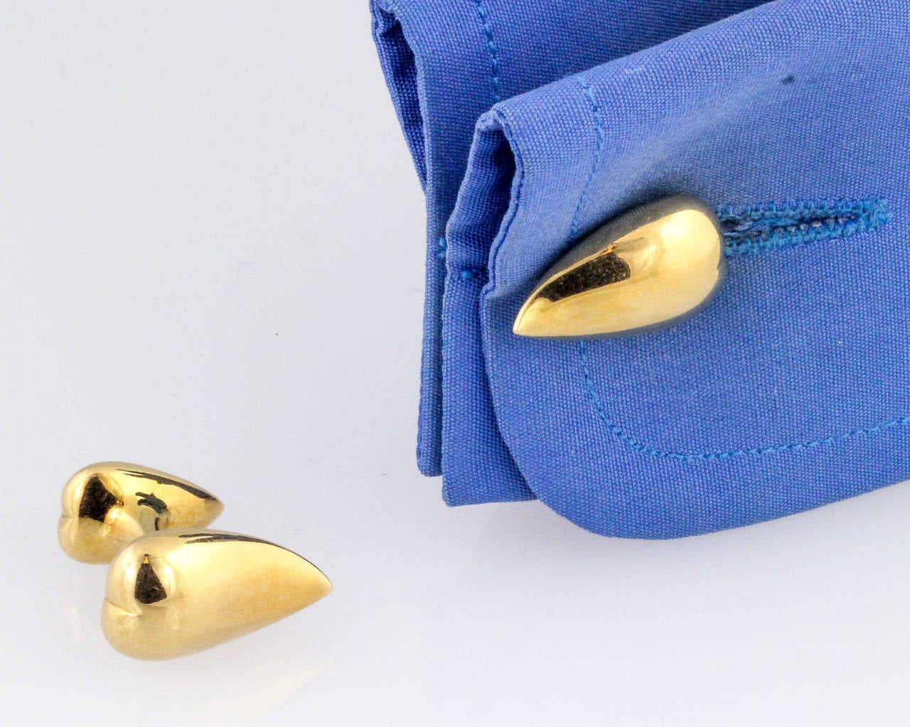 Tiffany & Co. Peretti Gold Tear Drop Cufflinks 1