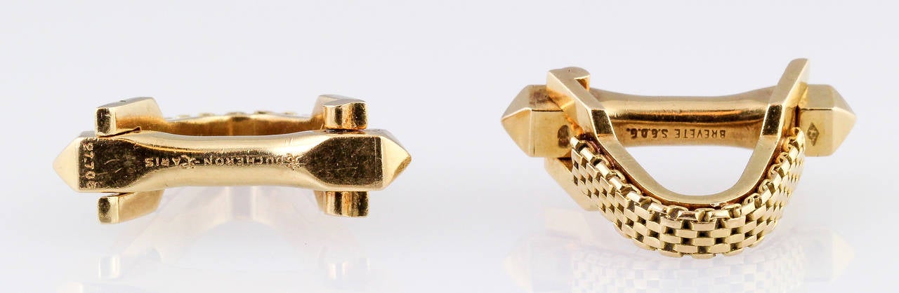 Boucheron Retro Gold Triangle Cufflinks