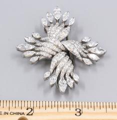 Tiffany & Co. Schlumberger Diamond Platinum  Cross Brooch