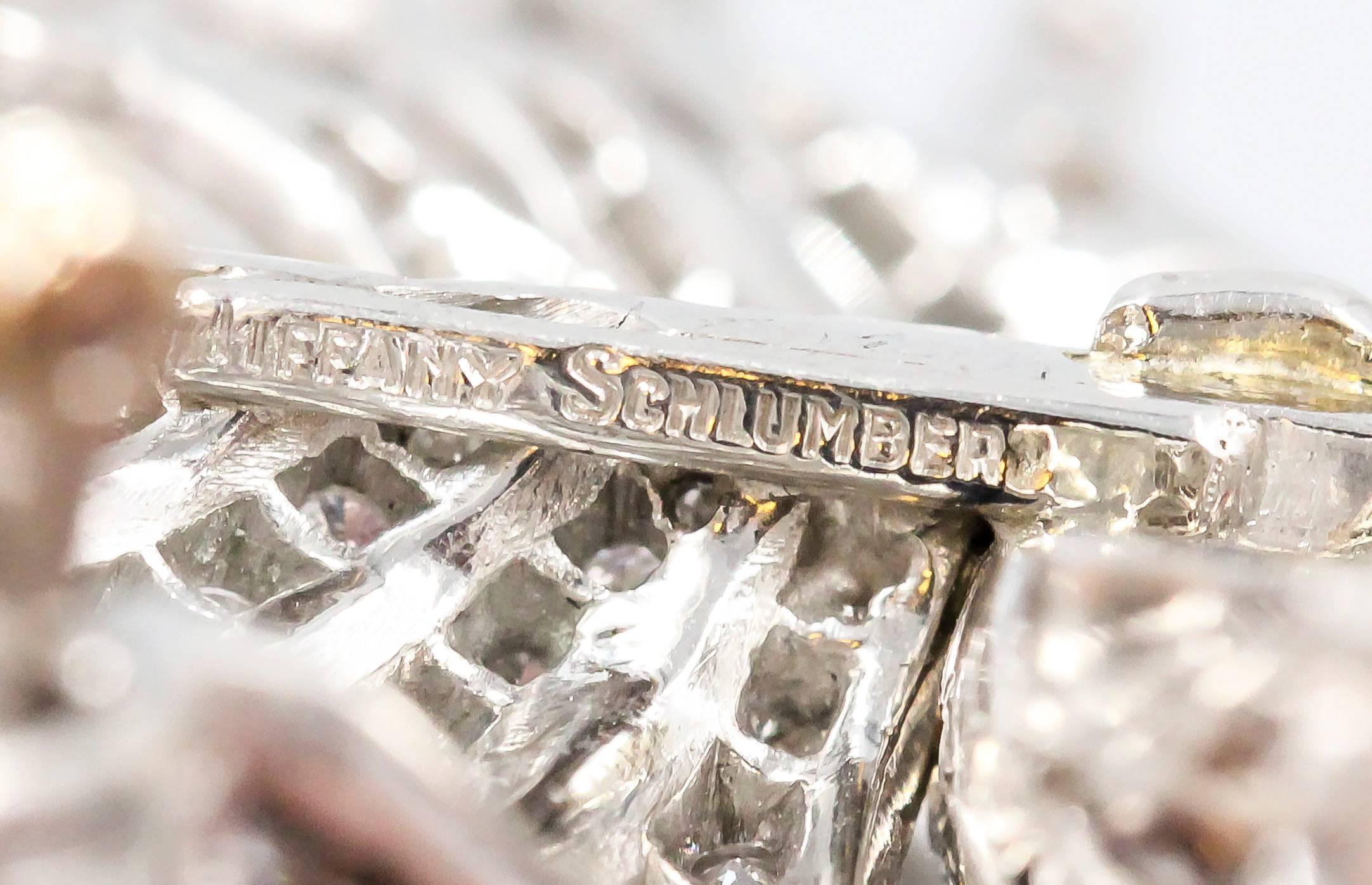 Tiffany & Co. Schlumberger Diamond Platinum  Cross Brooch 1