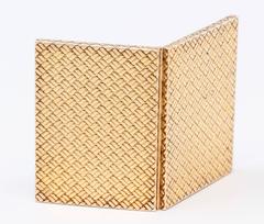 VAN CLEEF & ARPELS Mid Century Gold Basket Weave Traveling Picture Frame