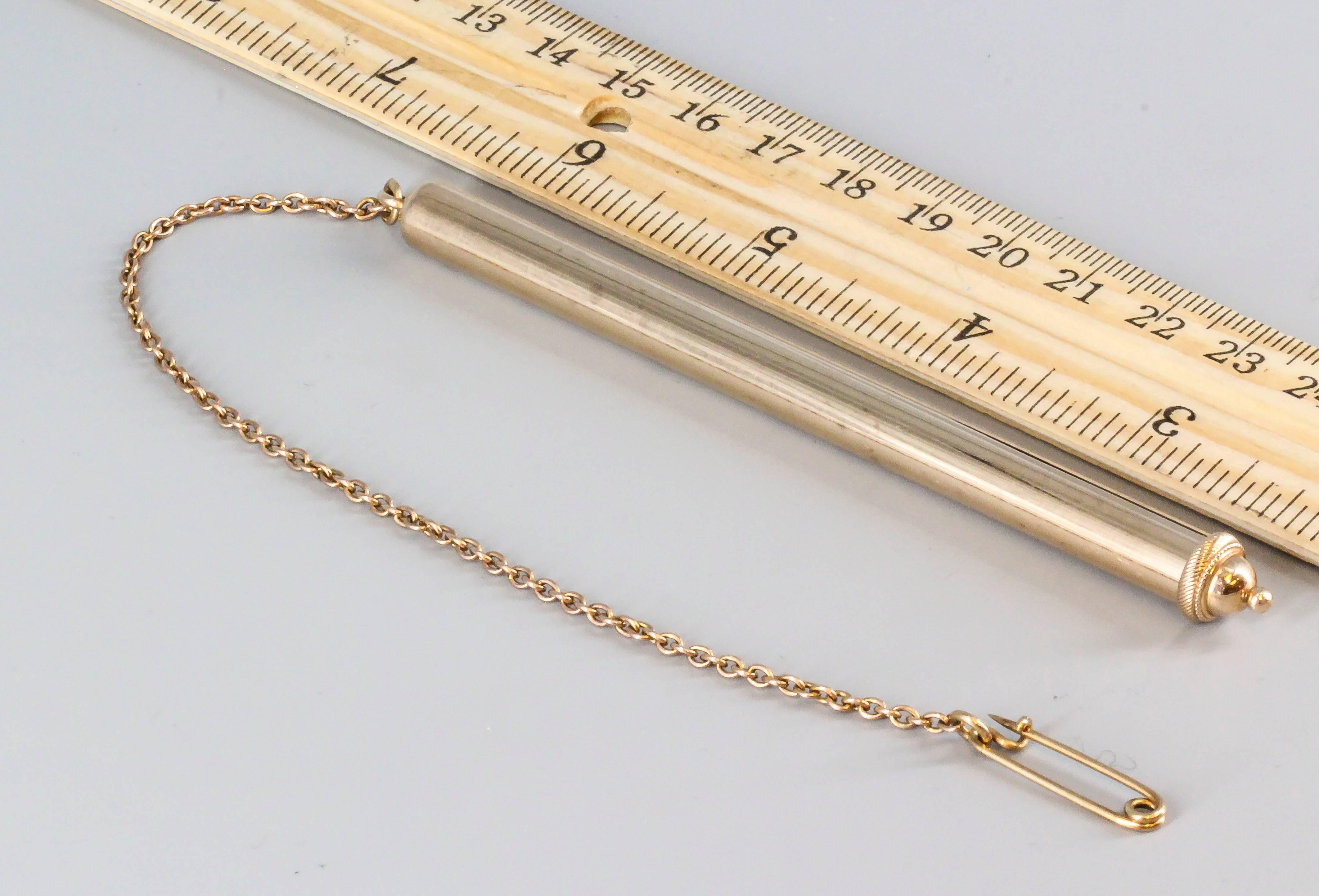 Edwardian James Joseph Hicks Gold Thermometer In Excellent Condition In New York, NY
