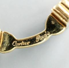 CARTIER PARIS Art Deco Yellow Gold Coin-Edge Fan Cufflinks