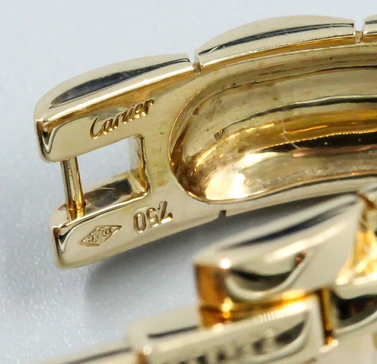 Cartier Maillon Panthere Yellow Gold Triangle Cufflinks For Sale at 1stDibs