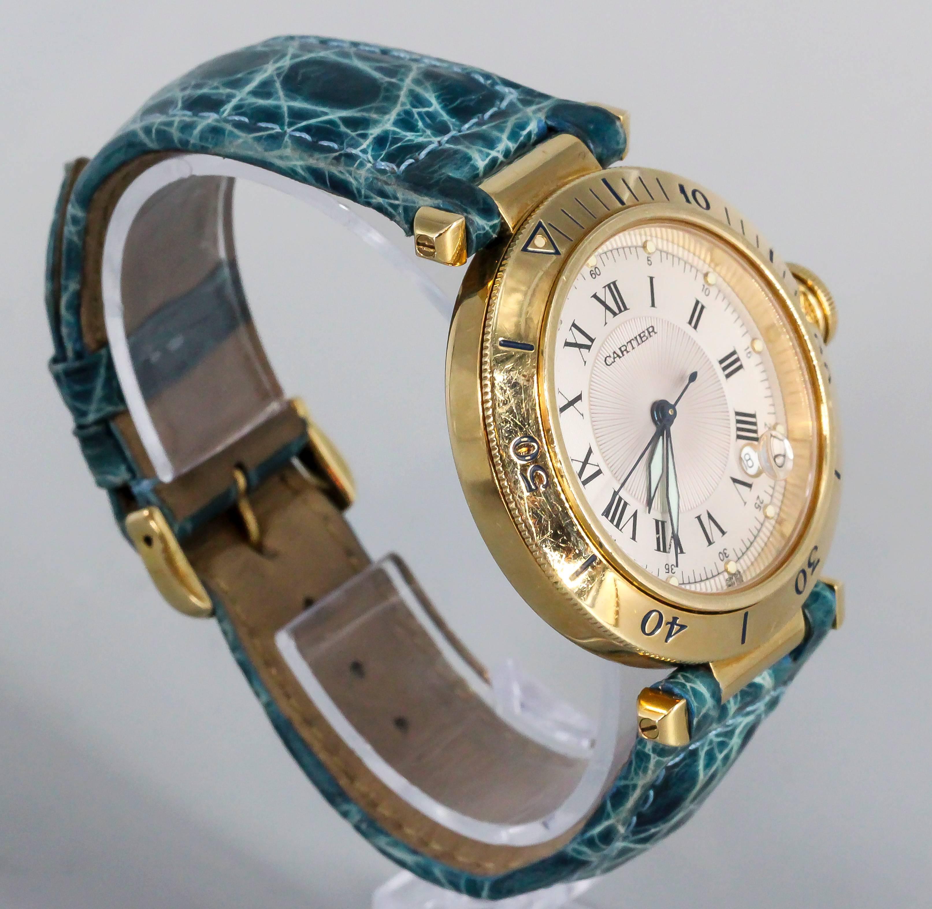 Elegant 18K yellow gold 38mm diameter wrist watch from the 