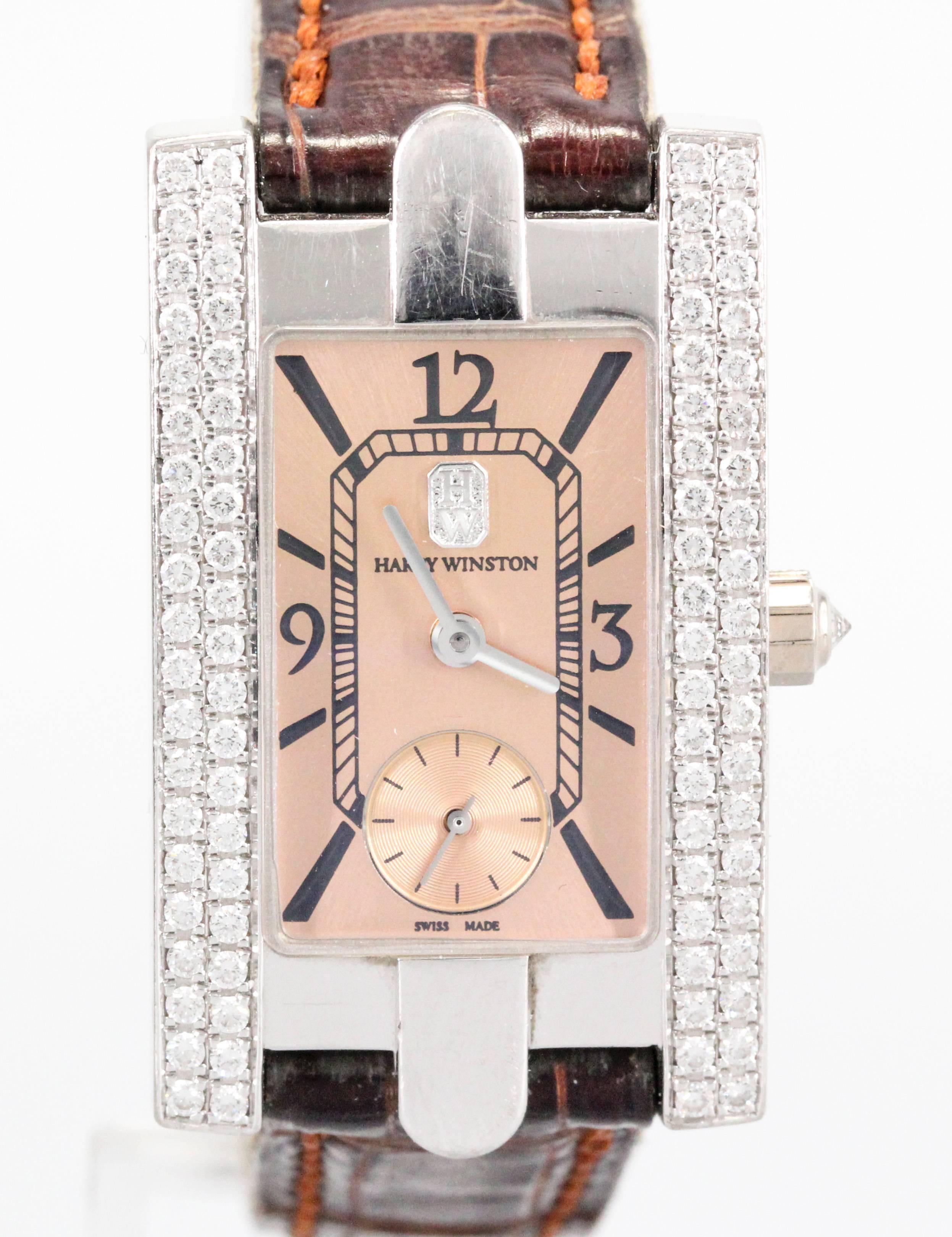 Smart and refined ladies diamond and 18K white gold wrist watch from the 