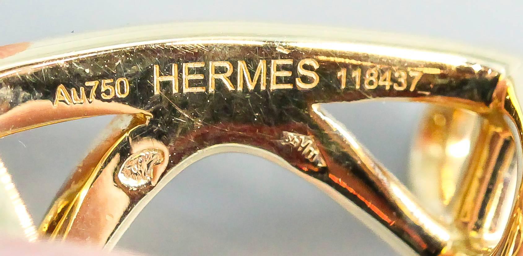 hermes gold cufflinks