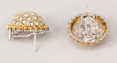 Buccellati Large Diamond Gold Dome Earrings