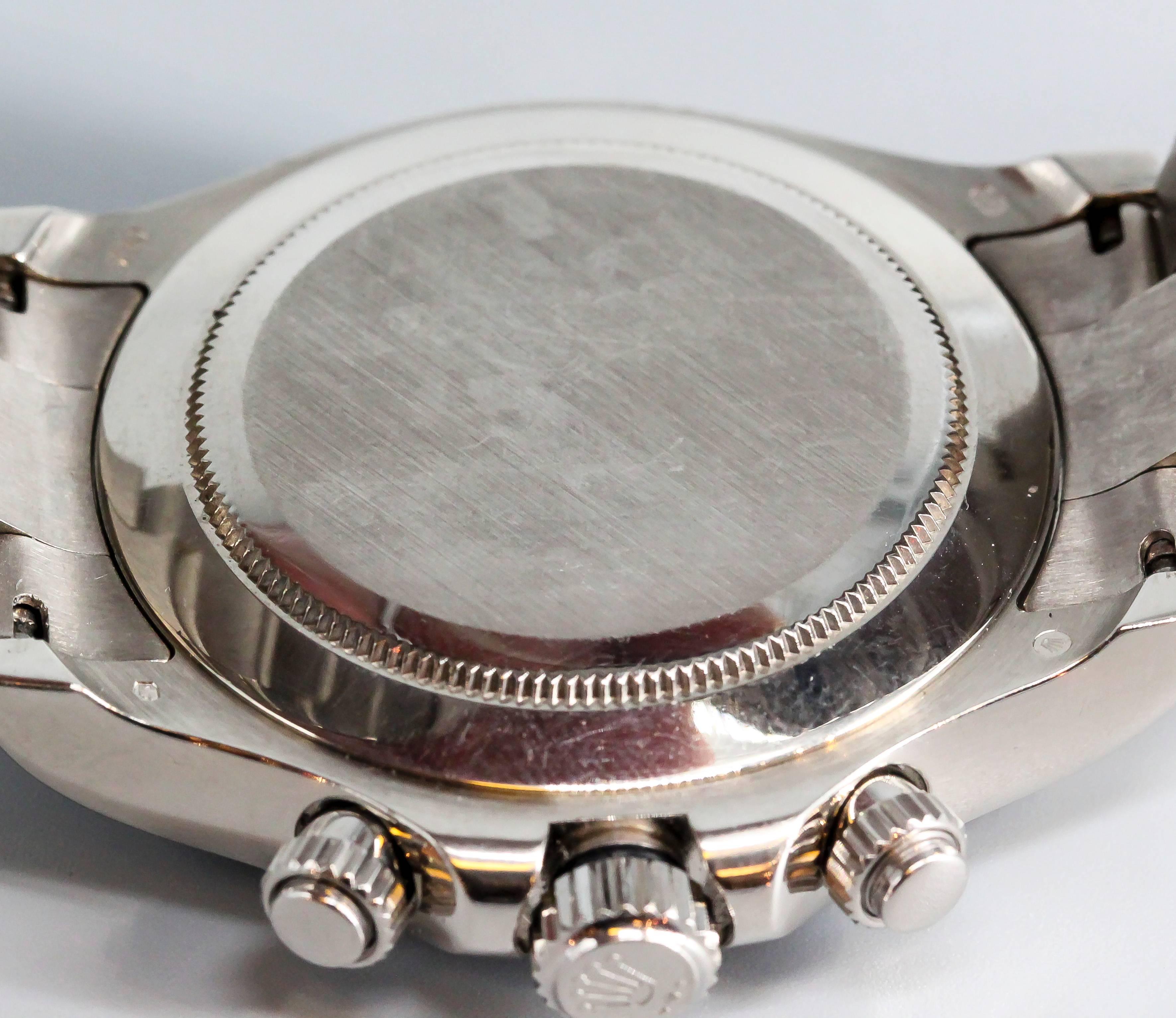 Men's Rolex White Gold Cosmograph Daytona Z Series Black Dial Automatic Wristwatch