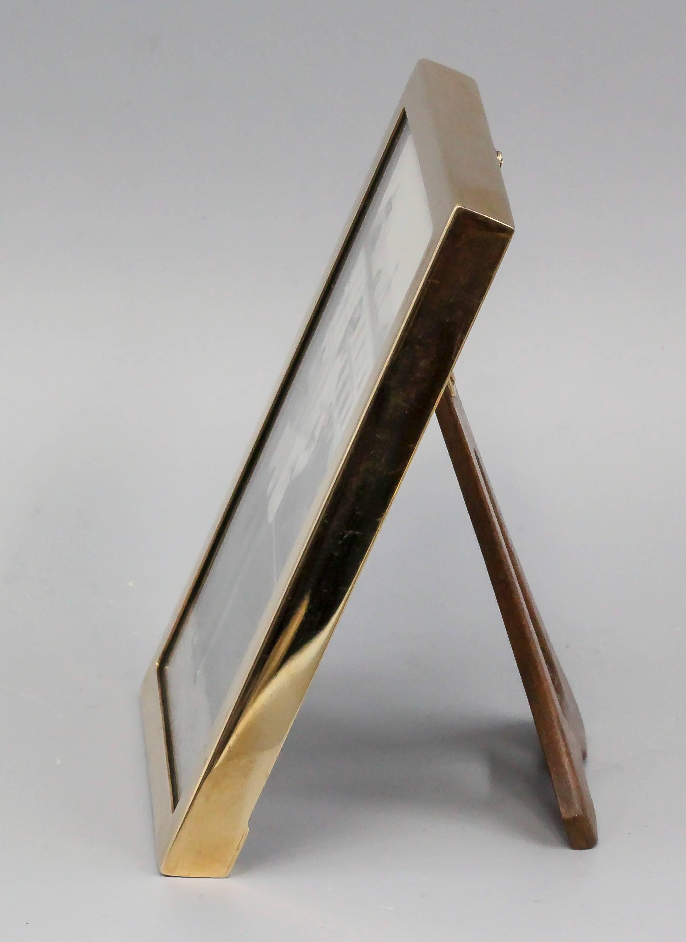 Women's or Men's 1920s Tiffany & Co. Makers Art Deco Gold Picture Frame
