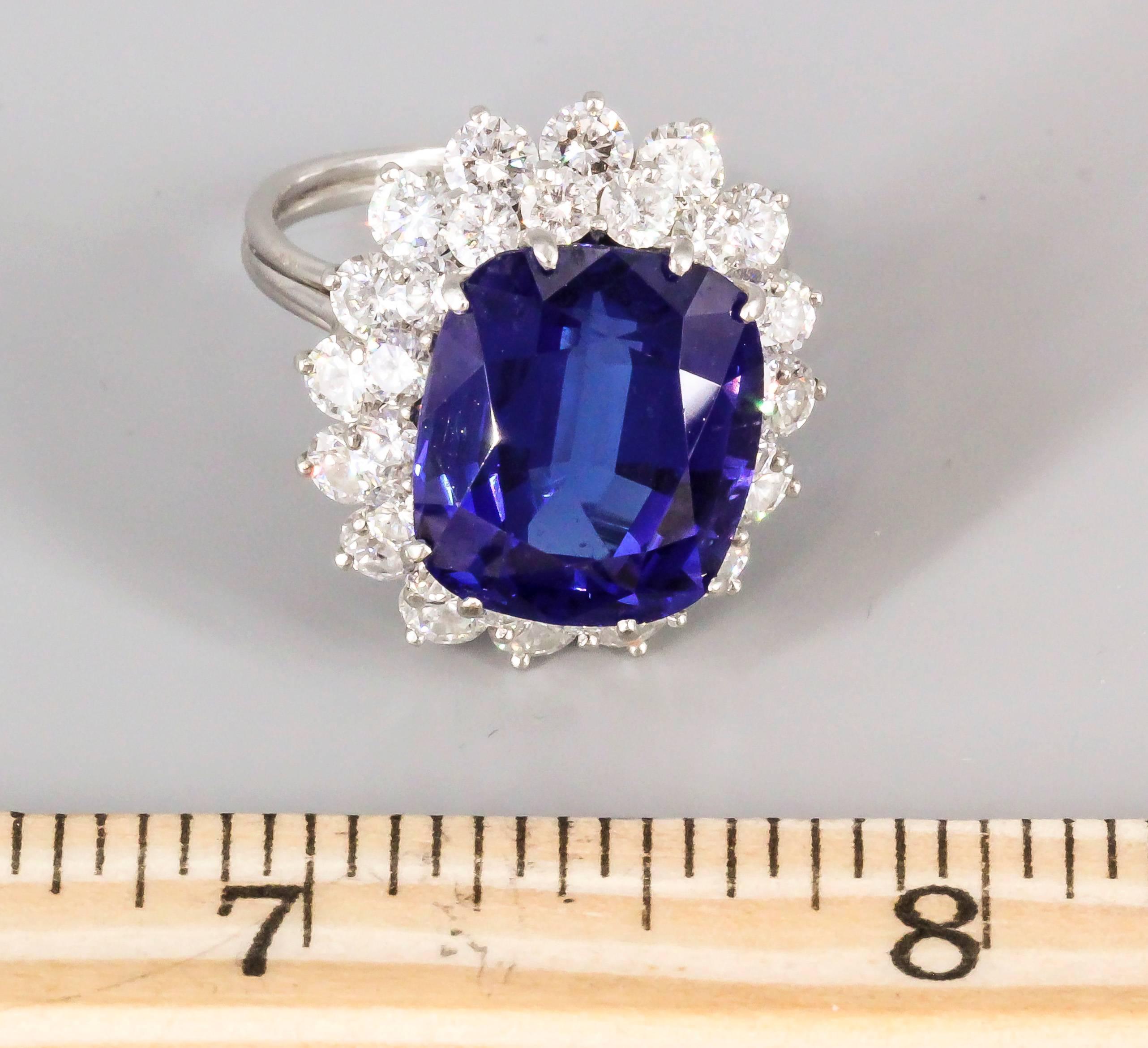 Tiffany & Co. Großer Tansanit-Diamant-Platinring 1