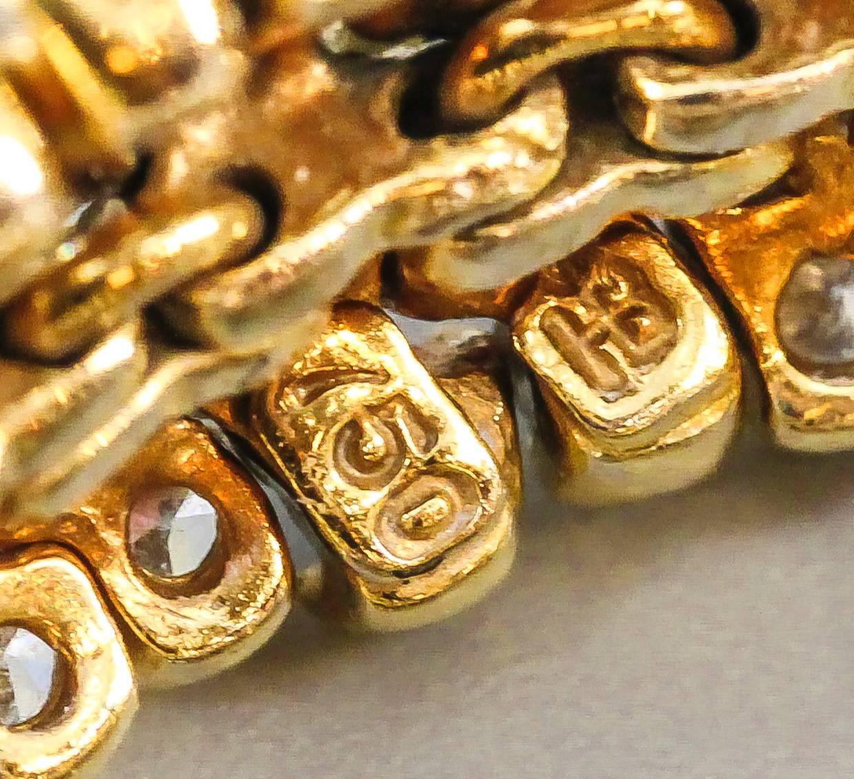 Hammerman Brothers Diamond Gold Flexible Band Ring In Excellent Condition In New York City, NY