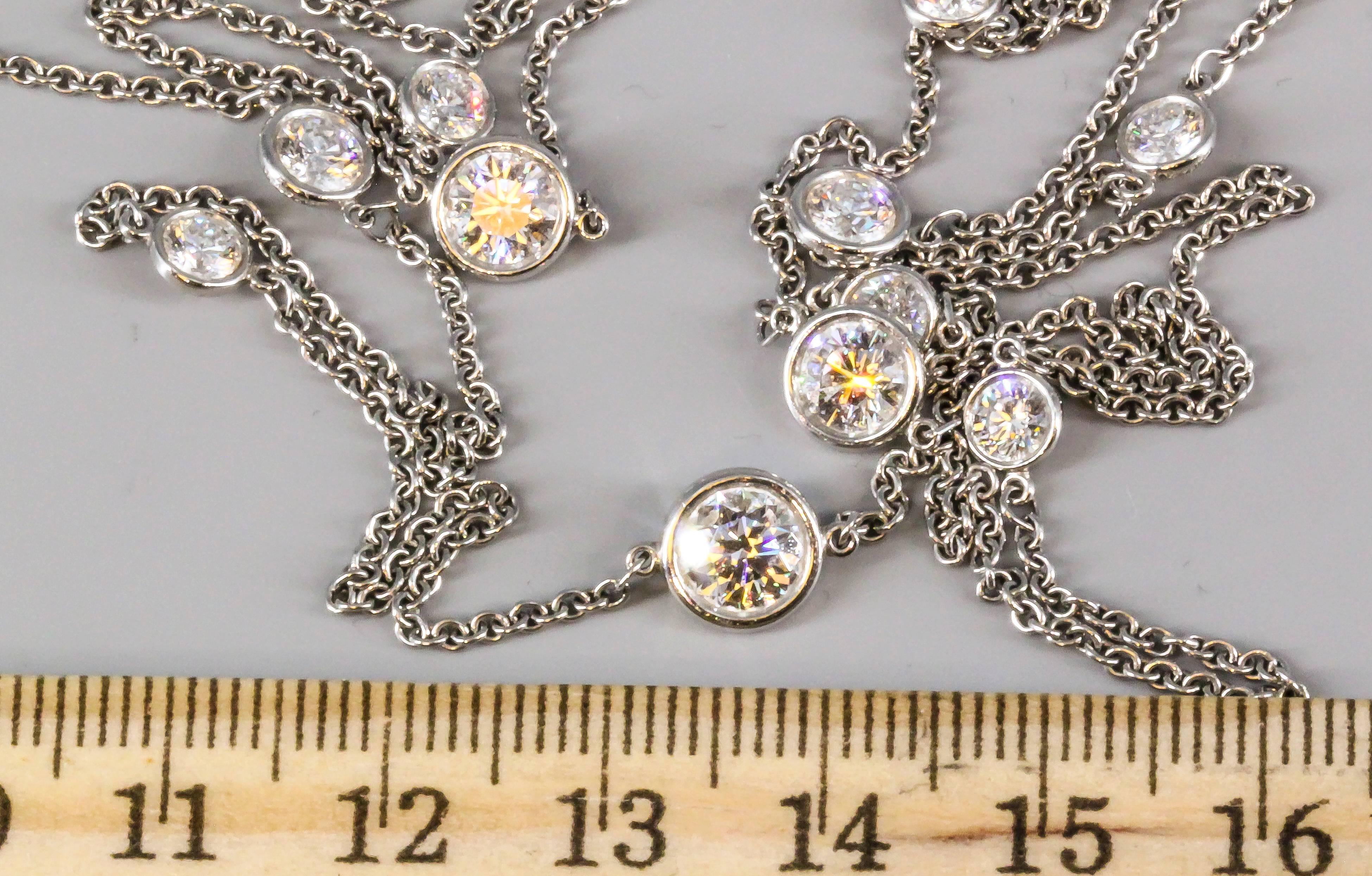 Women's Tiffany & Co. Elsa Peretti Diamond Platinum Diamonds By Yard Necklace