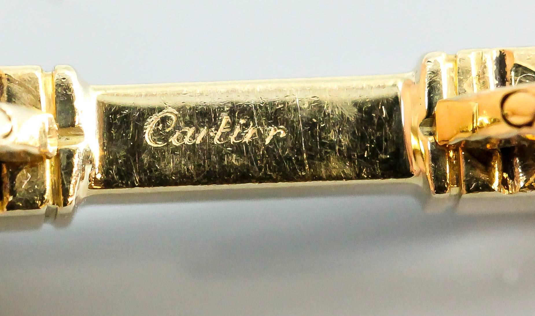 Men's 1950s Cartier Ribbed Gold Folding Cufflinks