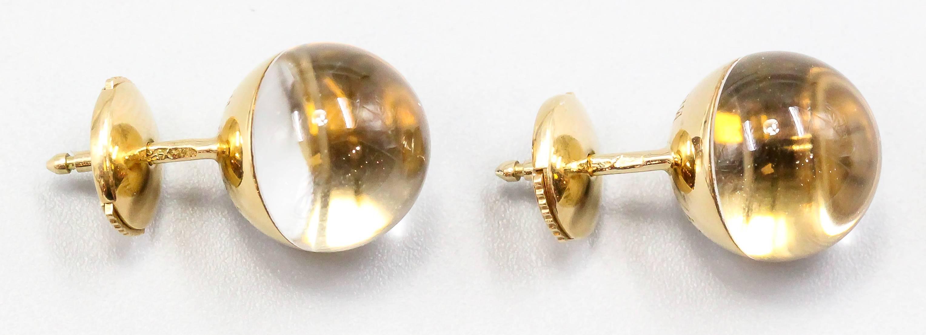 Mauboussin Rock Crystal Diamond Gold Stud Earrings In Excellent Condition In New York, NY