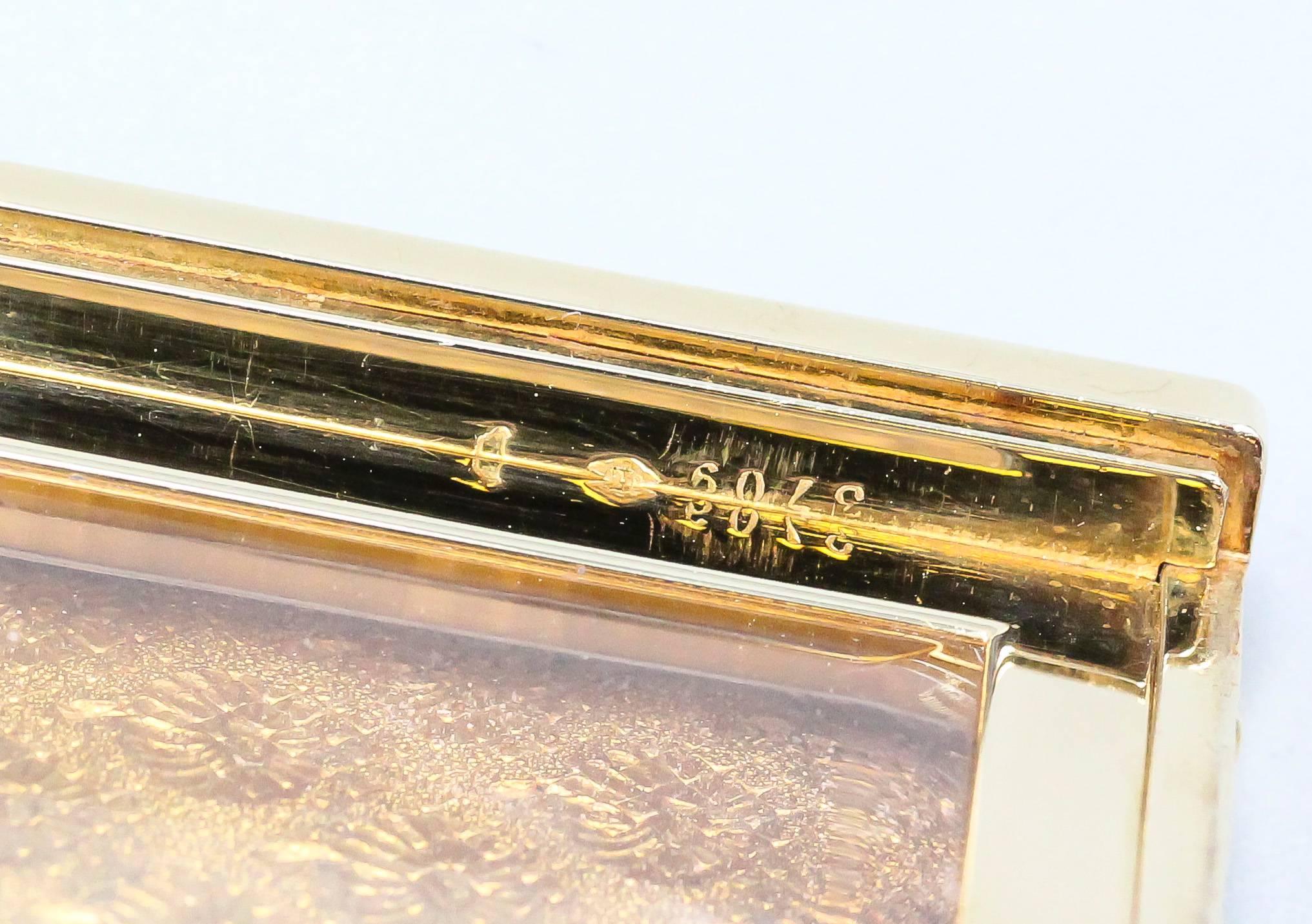 Boucheron Diamond Gold Textured Flower Motif Compact Case 2