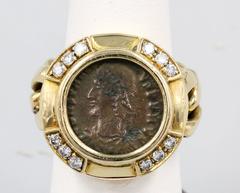 Bulgari Ancient Coin Diamond Gold Flexible Ring