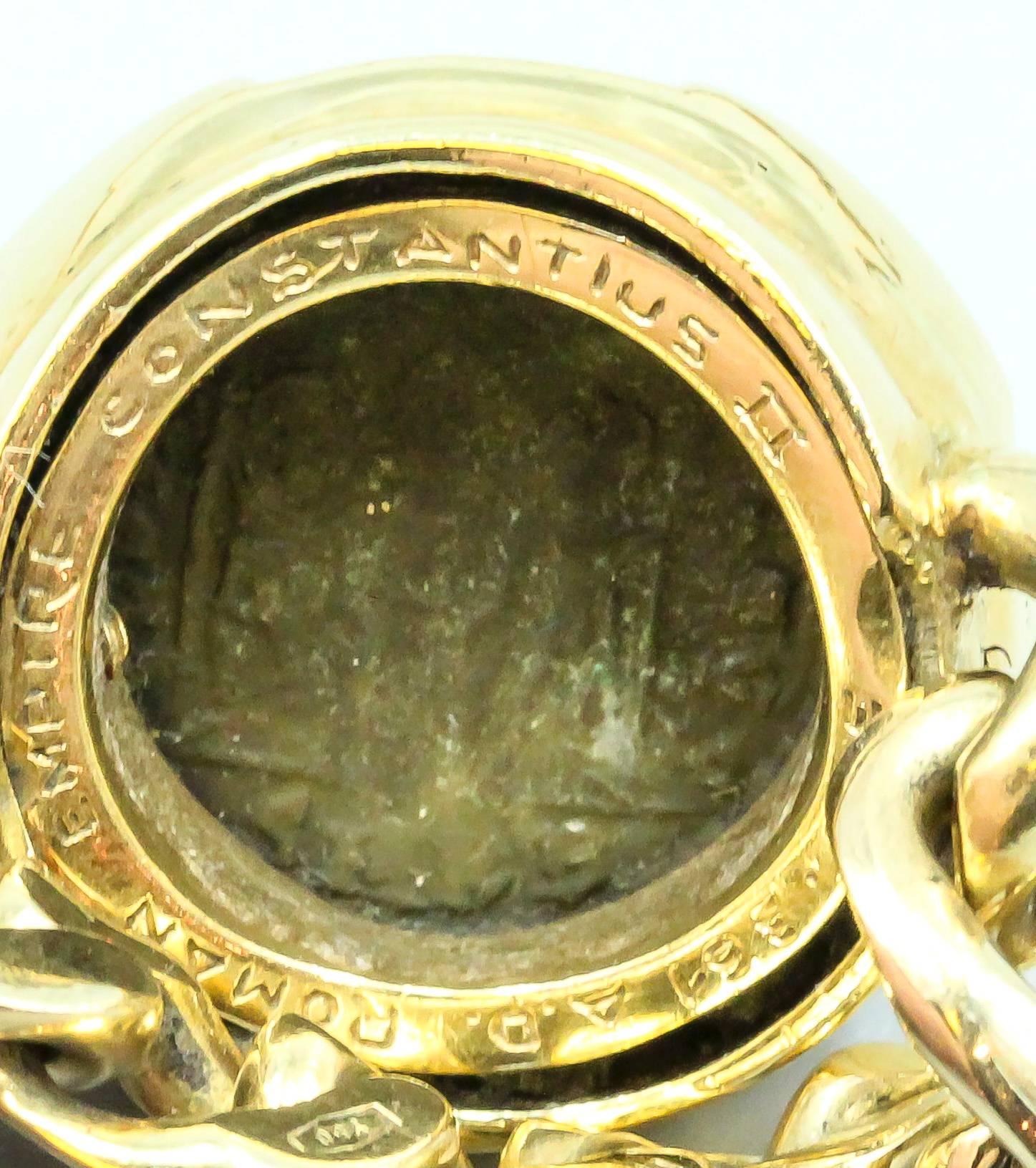 Bulgari Ancient Coin Diamond Gold Flexible Ring 4
