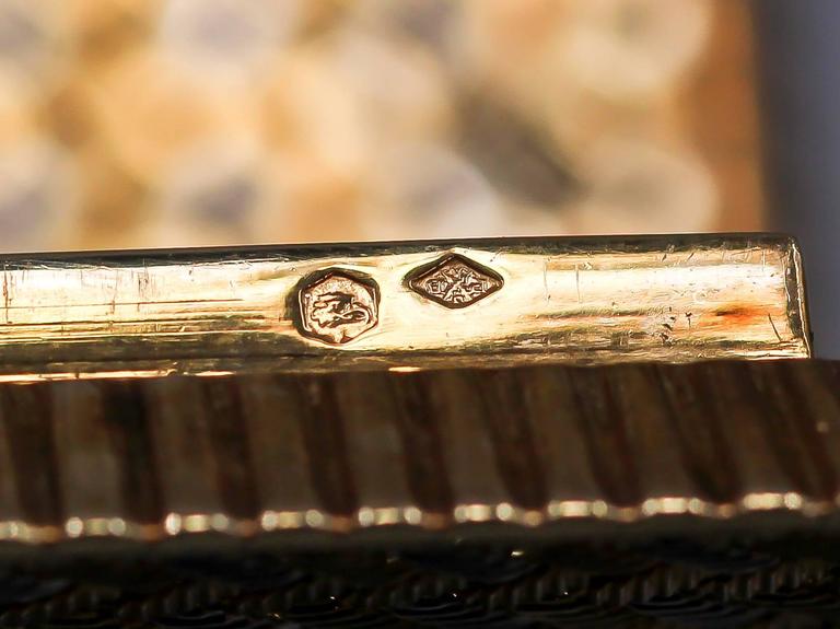 French Retro Three Color Gold Basket Weave Vanity Set For Sale at 1stDibs