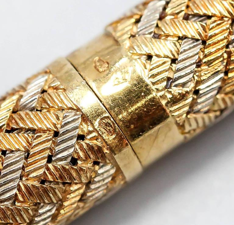 French Retro Three Color Gold Basket Weave Vanity Set For Sale at 1stDibs