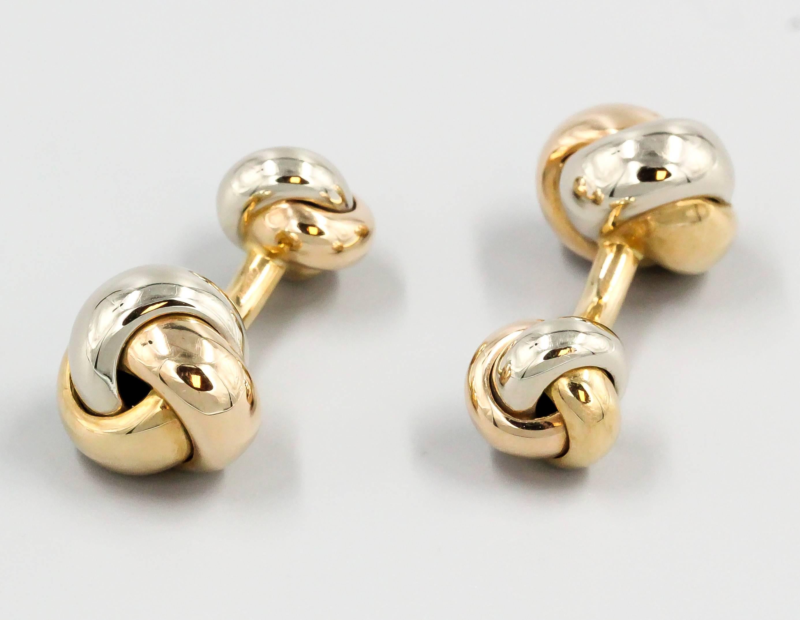 Stylish 18K 3 color gold cufflinks from the 