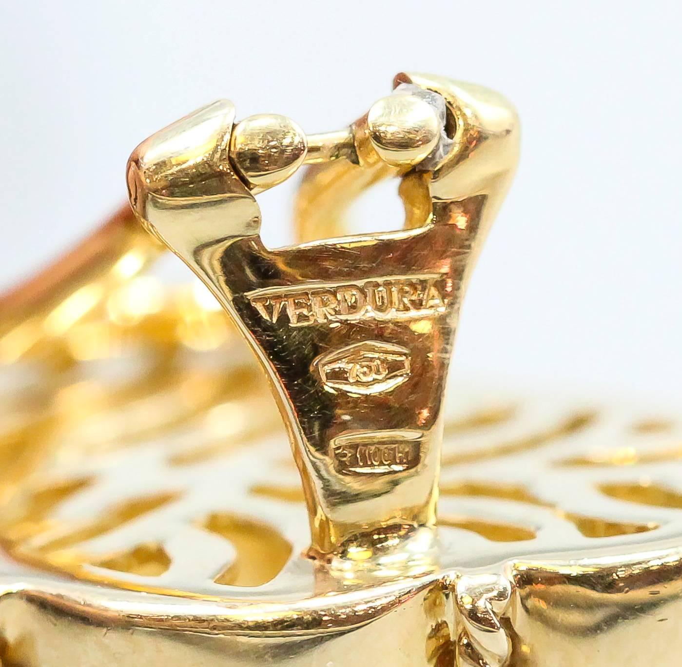 Women's Verdura Gold Seashell Earclips