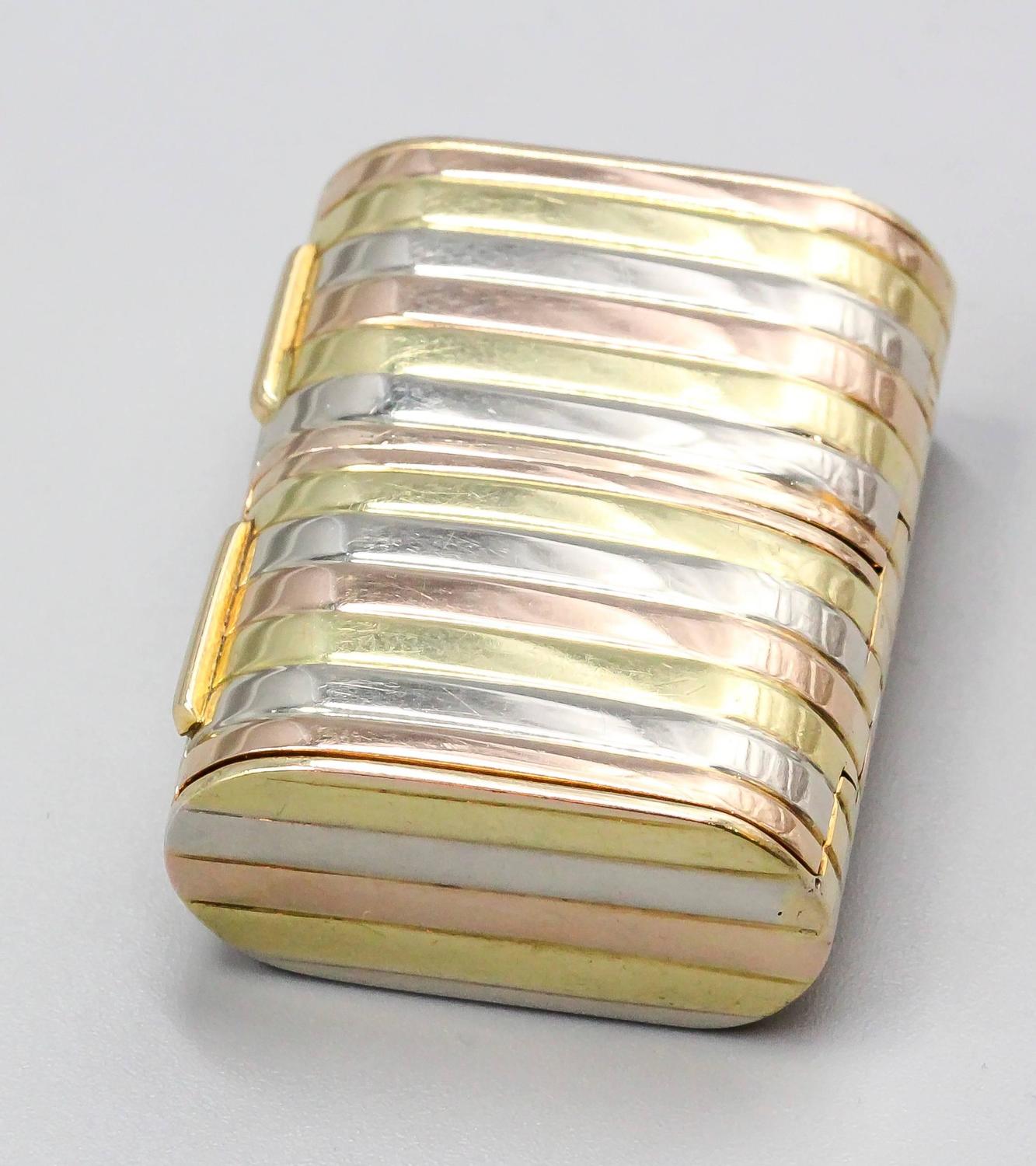 Triple Gold Dual Compartment Pill Box For Sale at 1stdibs