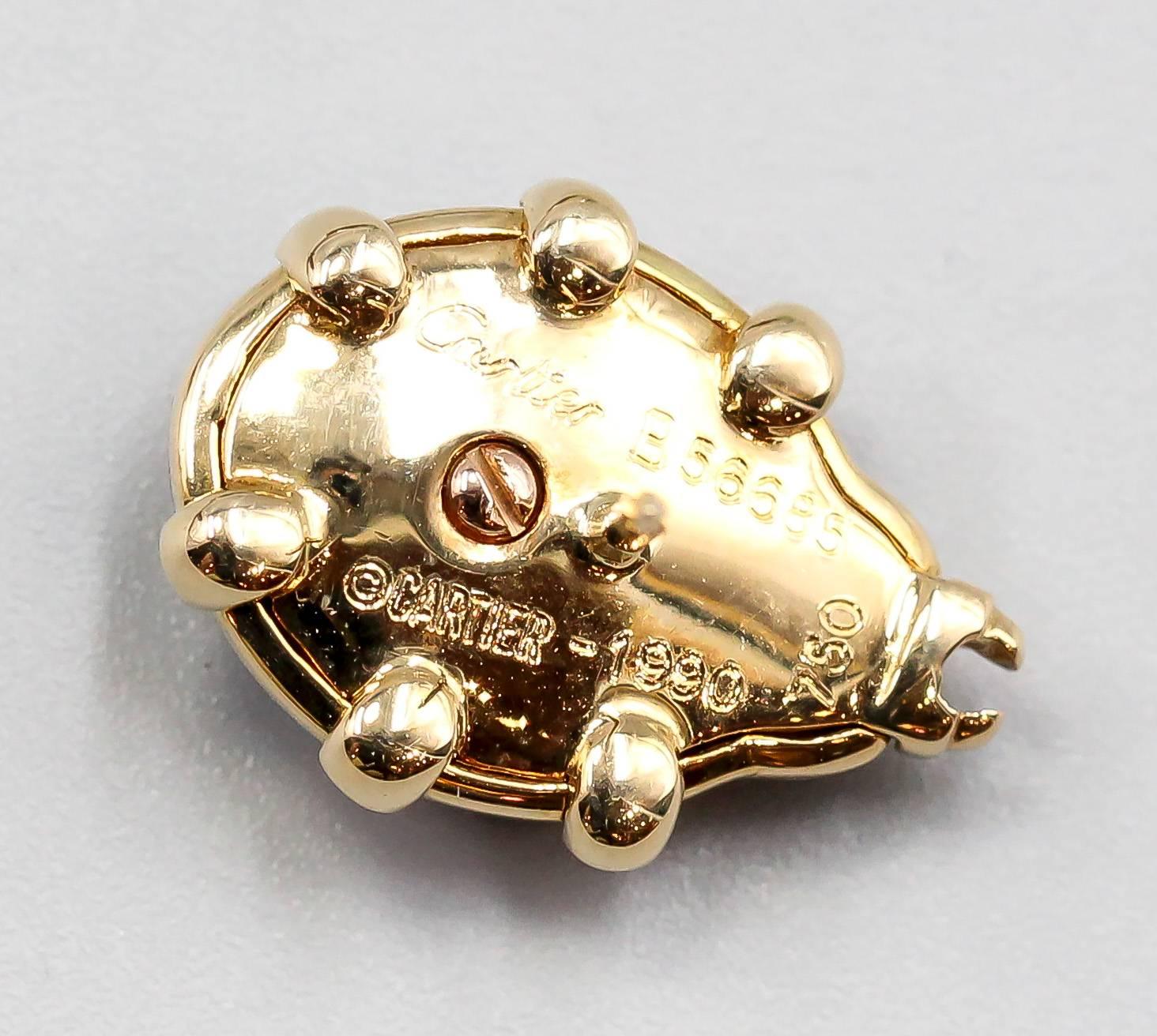 Women's Cartier Enamel Gold Ladybug Pin