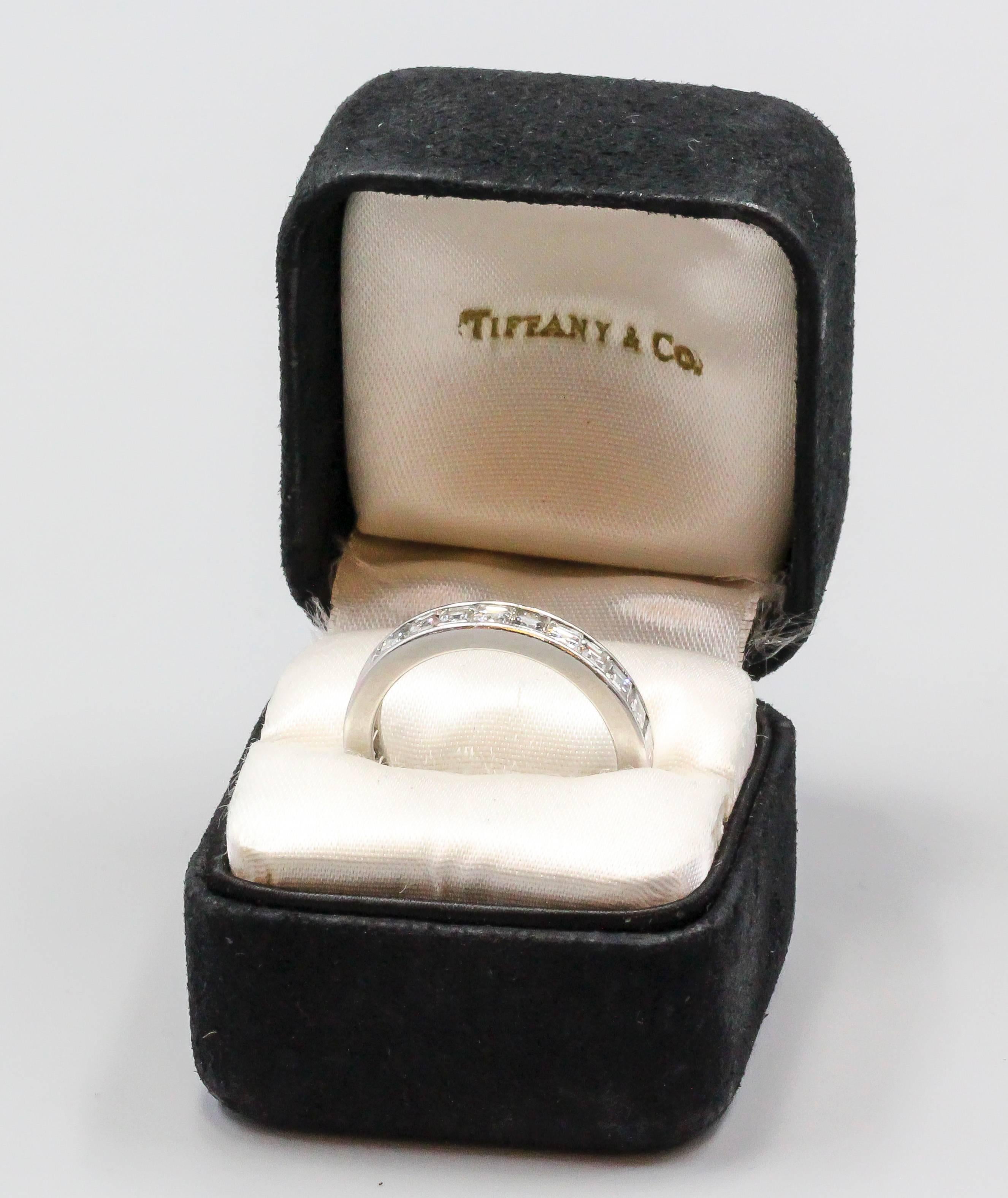 Tiffany & Co. Diamond Platinum Band Ring In Excellent Condition In New York, NY