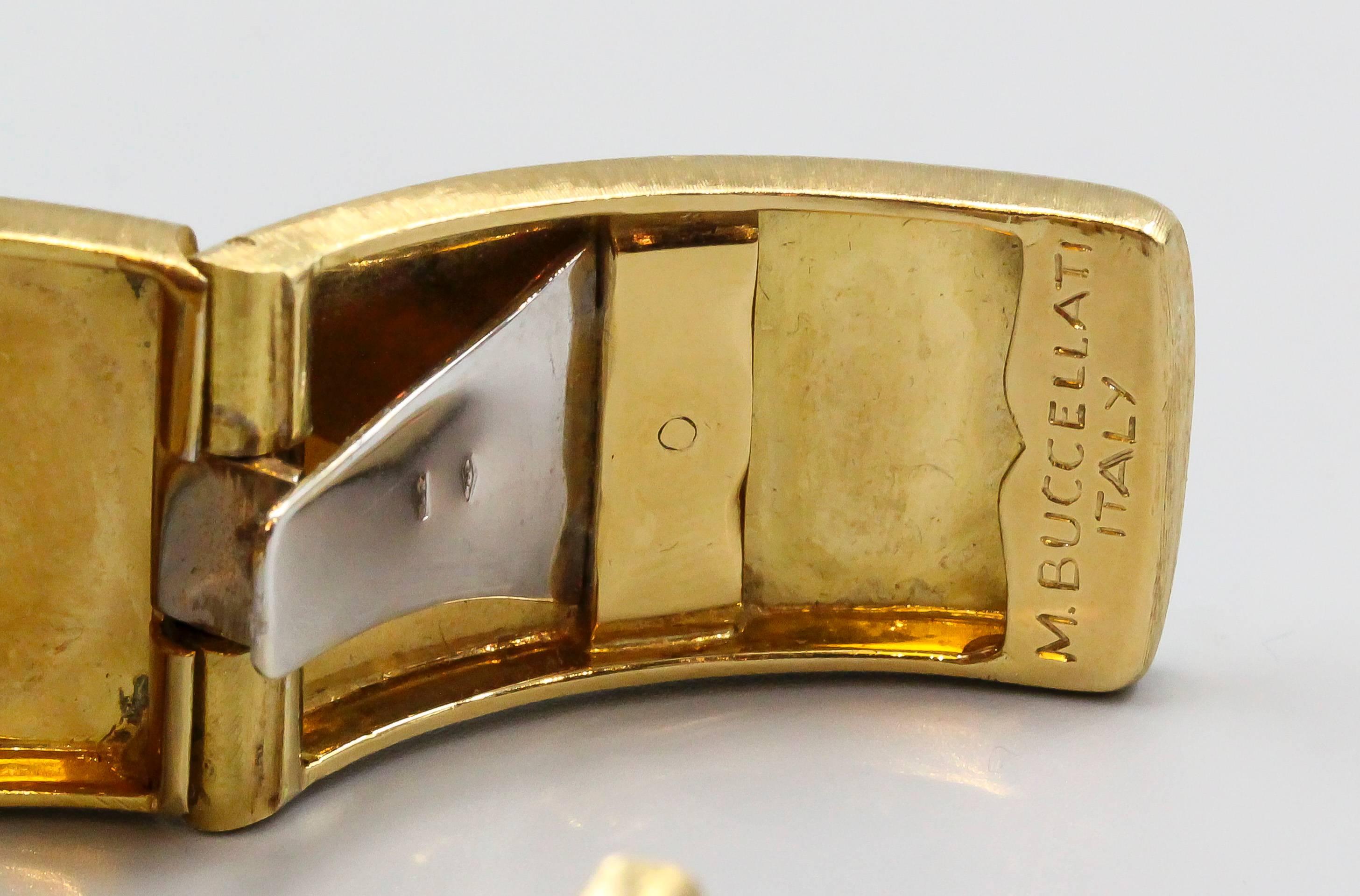M. Buccellati Diamond Gold Wide Cuff Bracelet 4