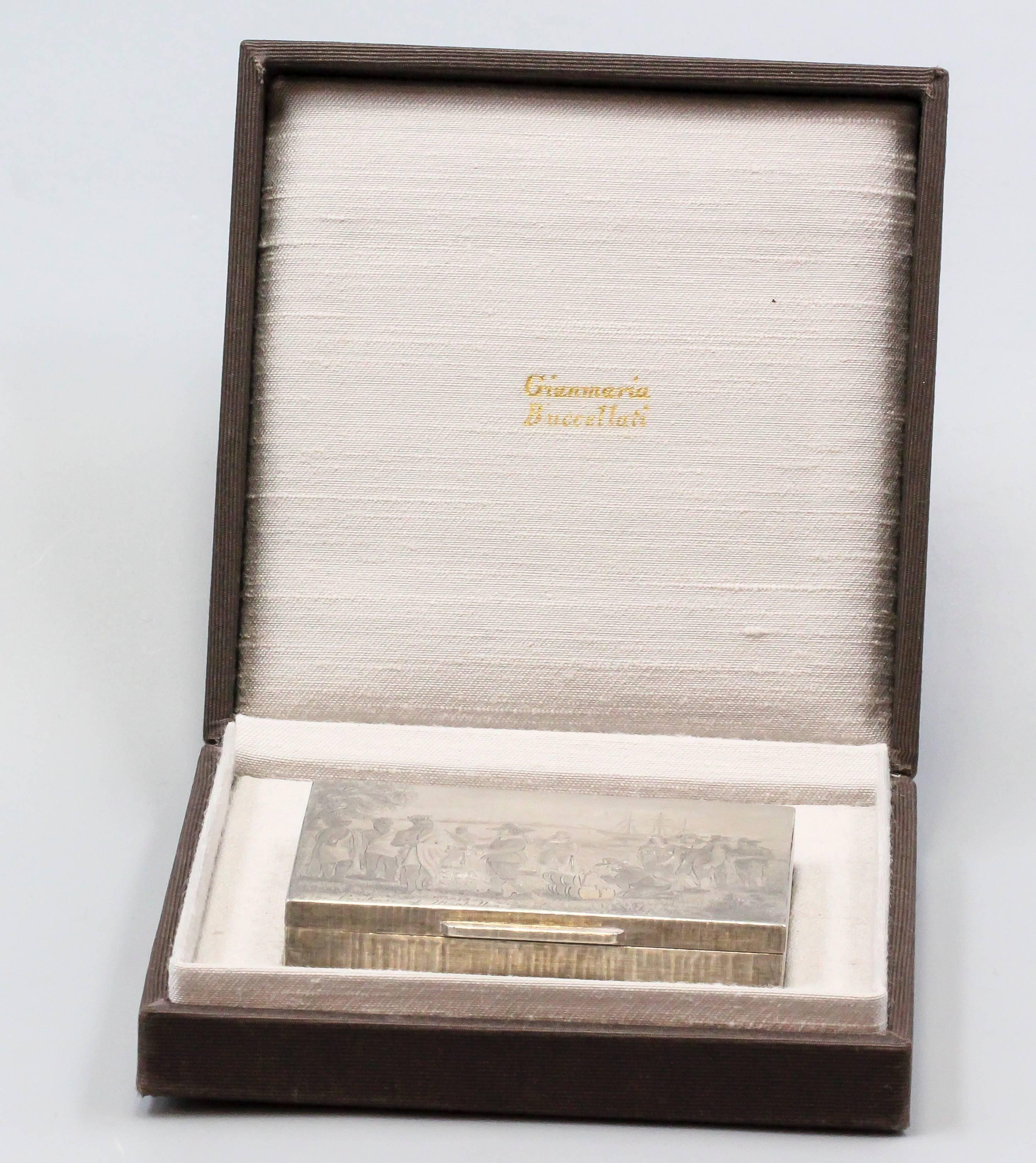 1950s Buccellati The Purchase of Manhattan Sterling Silver Box 1
