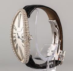 Cartier Lady's White Gold Diamond Baignoire Allongee Wristwatch