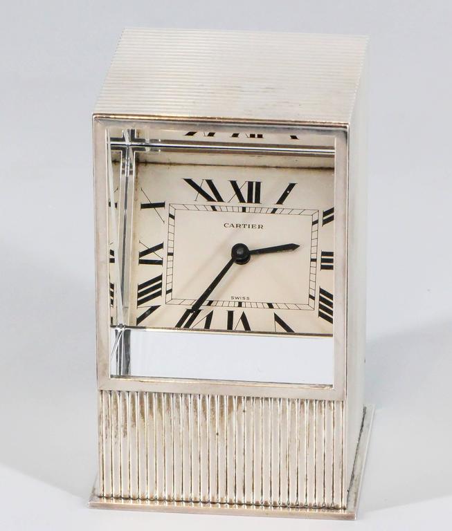 Rare Cartier Mystery Prism Silver Clock at 1stDibs prism clock