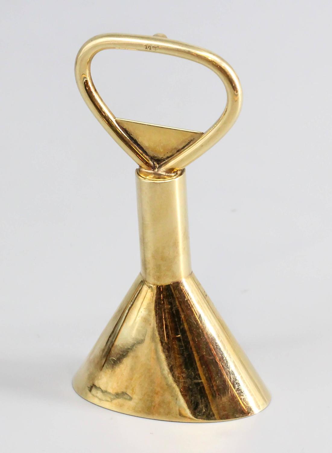 RARE Yellow Gold Corkscrew and Funnel For Sale at 1stdibs