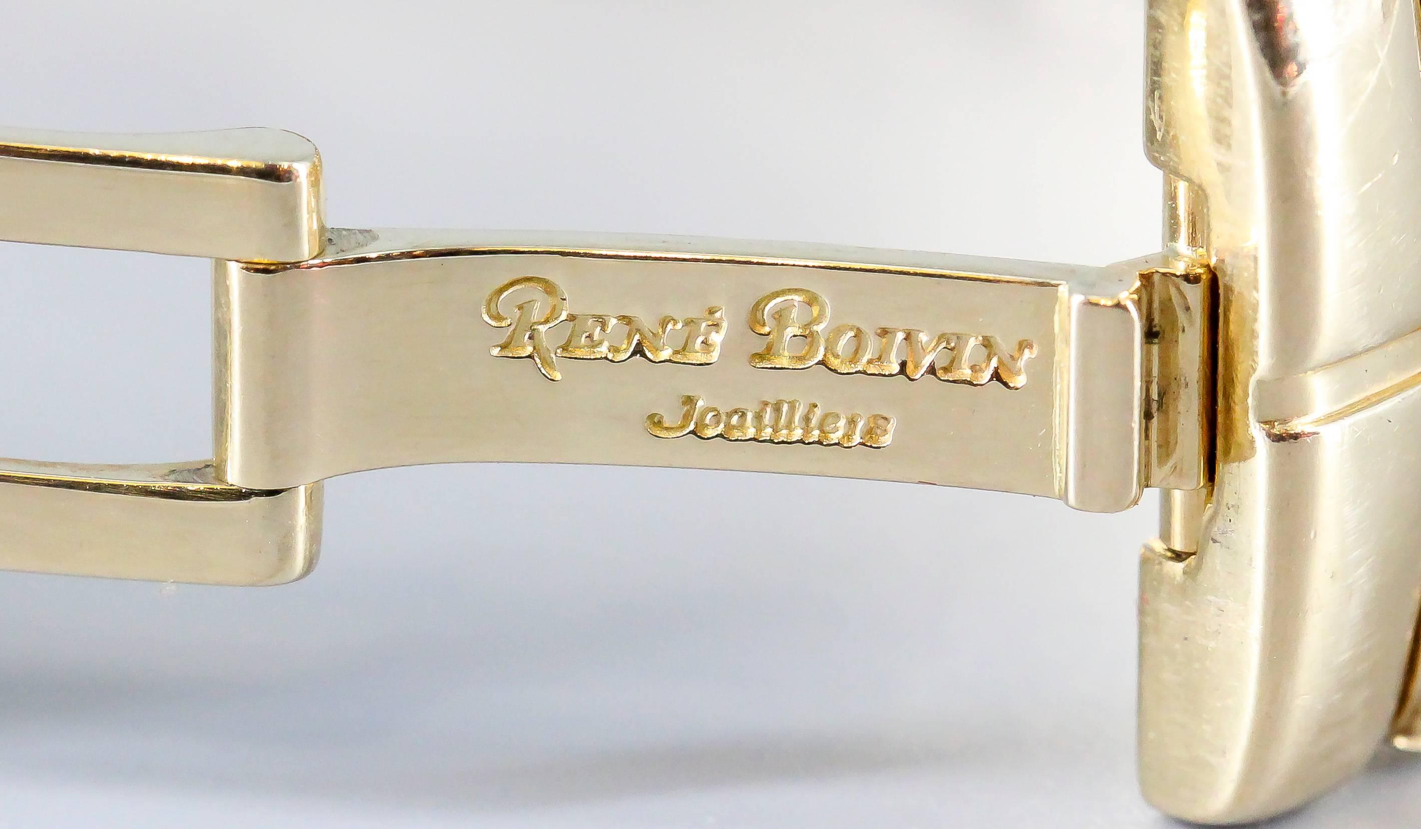 Rene Boivin Diamond Gold Bracelet with Deployment Clasp 1