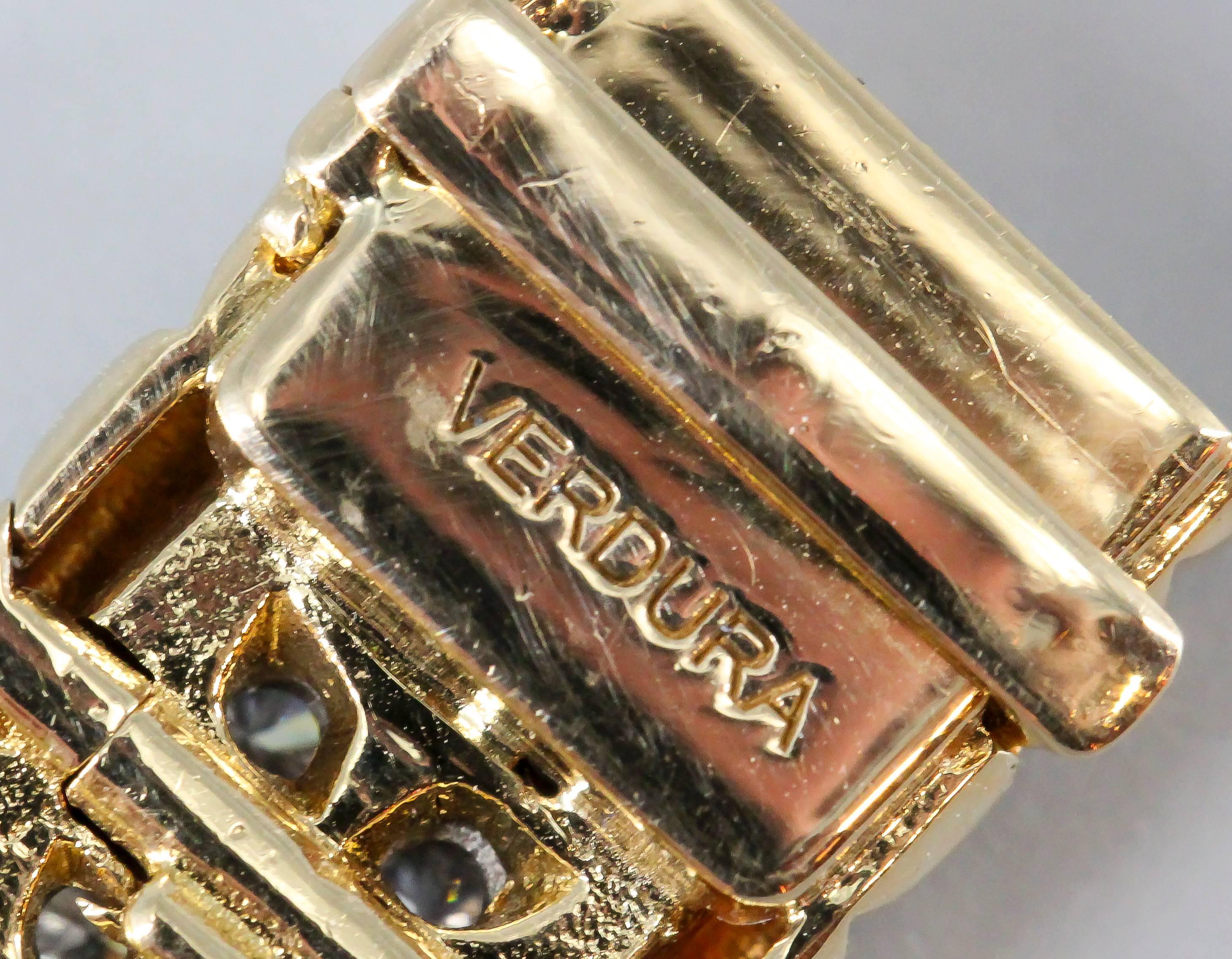Verdura Diamond Gold Link Bracelet 3